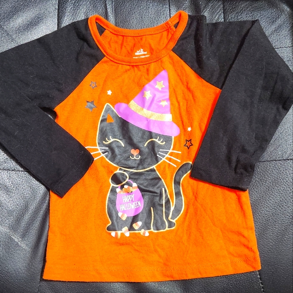 Let's Celebrate Halloween Black Cat Shirt 2T